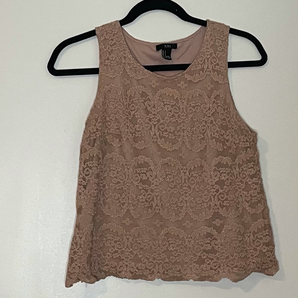 Forever 21 Light Pink Lace Top
